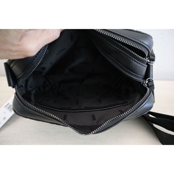 DKNY R43EVX93 Women's O/S Black Embossed TuTu Dual Zip Camera Bag - Picture 10 of 12